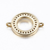 Brass Micro Pave Cubic Zirconia Links X-ZIRC-E136-51G-2