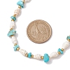 Synthetic Turquoise Chip & Natural Trumpet Shell Necklaces NJEW-JN04767-4