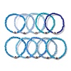 10Pcs 10 Styles Blue Color Palette Glass Seed Beaded Stretch Bracelets Sets BJEW-MZ00096-3