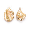 Electroplate Freshwater Shell Pendants SHEL-T018-12G-03-2