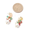 Christmas Glass Dangle Stud Earrings EJEW-TA00676-4