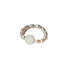 Flower Shell Pearl with Natural Freshwater Pearl Rice Beaded Finger Rings for Women FS-WGB4426-01-5