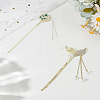 2Pcs 2 Styles Alloy Enamel Hair Sticks OHAR-LP0004-10-1