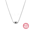 Anti-Tarnish Cubic Zirconia Horse Eye Pendant Necklace IU4948-2-1