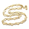 304 Stainless Steel Oval Heart Link Chain Necklaces for Women NJEW-B123-01G-4