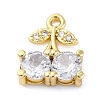 Brass Micro Pave Cubic Zirconia Charms KK-A240-20G-1