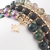 5Pcs 5 Style Natural Mixed Gemstone Beaded Stretch Bracelets Set BJEW-JB09002-3