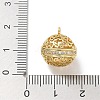 Rack Plating Brass Micro Pave Clear Cubic Zirconia Pendants KK-L224-005G-2