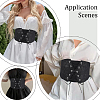 1Pc Polyester Lace & Imitation Leather Elastic Waist Belly Belts for Dress AJEW-HY0003-46-5