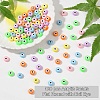 120Pcs 6 Colors Opaque Printed Acrylic Beads OACR-YW0002-43-4