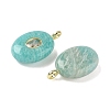 Natural Amazonite & Cubic Zirconia Pendants G-Z076-01G-15-2