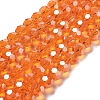 Electroplate Transparent Glass Beads Strands EGLA-A035-T8mm-A05-1