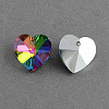 Heart Electroplated Glass Pendants LS-EGLA-R082-04-1