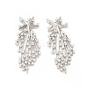 Rack Plating Brass Micro Pave Cubic Zirconia Stud Earrings for Women EJEW-H091-23P-2