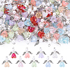 10Pcs Acrylic & Imitation Pearl Flower Angel Pendants PALLOY-YW00055-01-2