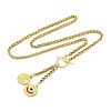 Ion Plating(IP) 304 Stainless Steel Green Yellow Enamel Letter & Eye Pendant Wheat Chain Necklaces STAS-Z102-01G-Z-2
