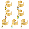 7Pcs 304 Stainless Steel Open Cuff Finger Rings RJEW-UN00027-1