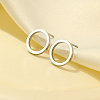 304 Stainless Steel Stud Earrings for Women UB4364-1-2