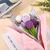 6Pcs 3 Colors Polyester Knitting Artificial Tulip Flower AJEW-CY0001-18-7