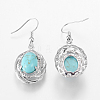 Synthetic Turquoise Dangle Earrings EJEW-G215-06P-2