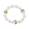 Acrylic Imitation Pearl Stretch Bracelets BJEW-JB11170-1