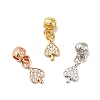 Rack Plating Brass Micro Pave Clear Cubic Zirconia Pendants ZIRC-H125-14-1