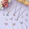 20Pcs 5 Styles Platinum Alloy Crystal Rhinestone Pendants ALRI-YW0001-22-8