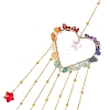 Wire Wrapped Chakra Natural Gemstone Chips Heart Hanging Ornaments HJEW-JM02369-4