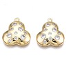 Brass Micro Pave Clear Cubic Zirconia Charms KK-N232-259-1