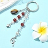 Glass & Alloy & Natural Tiger Eye Keychain KEYC-YW00146-04-1