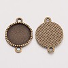 Tibetan Style Alloy Flat Round Cabochon Connector Settings X-TIBE-Q038-001C-AB-NR-2