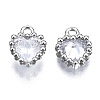Brass Inlaid Clear Cubic Zirconia Charms ZIRC-S069-048B-P-2