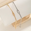 2Pcs Simple Alloy Love Knot Couple Bracelet Set PW-WGF0160-01-2