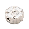 Flower Brass Enamel Bead Rhinestone Settings KK-H527-01P-02-2