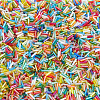 4000Pcs Transparent Colours Rainbow Glass Round Bugle Beads SEED-ME0001-24-1