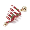 3Pcs 3 Colors Glass Seed Beaded Christmas Tree Big Pendants PALLOY-TA00330-5