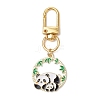 Panda Alloy Enamel Pendant Decoration HJEW-JM02602-4