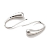 Teardrop Brass Dangle Earring for Women KK-C054-27P-2