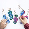 DIY 5D Sea Horse Diamond Painting Keychain Kit DIY-WH0161-59A-5