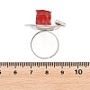 Afternoon Tea Resin & Plastic Adjustable Finger Rings for Women RJEW-K317-01I-3