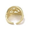 Brass Micro Pave Cubic Zirconia Open Cuff Ring RJEW-K256-51G-3