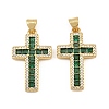 Brass Micro Pave Cubic Zirconia Pendants CU-CBADC6C-11G-06-1