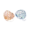 UV Plating Transparent Crackle Acrylic Beads OACR-G052-10D-2