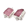 Raw Rough Natural Dyed Quartz Crystal Links Connector Charms G-K189-04S-02-2