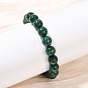 Natural Malachite Beaded Stretch Bracelets BJEW-A045-01A-1