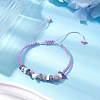 Adjustable Natural Gemstone Braided Bracelets for Women BJEW-JB10997-02-2