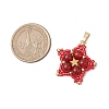 Natural Carnelian(Dyed & Heated) Star Pendants PALLOY-JF03116-03-2