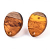 Resin & Walnut Wood Stud Earring Findings MAK-N032-006A-G01-2