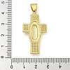 Rack Plating Brass Micro Pave Clear Cubic Zirconia Pendants KK-Z063-06G-3