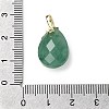 Natural Green Aventurine Faceted Teardrop Pendants KK-D021-03E-G-3